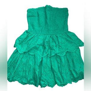 Elegant Green Strapless Dress